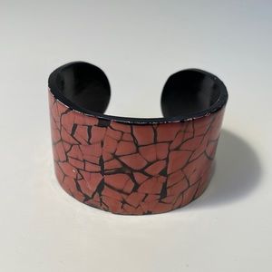 Peach colored designed cuff bracelet